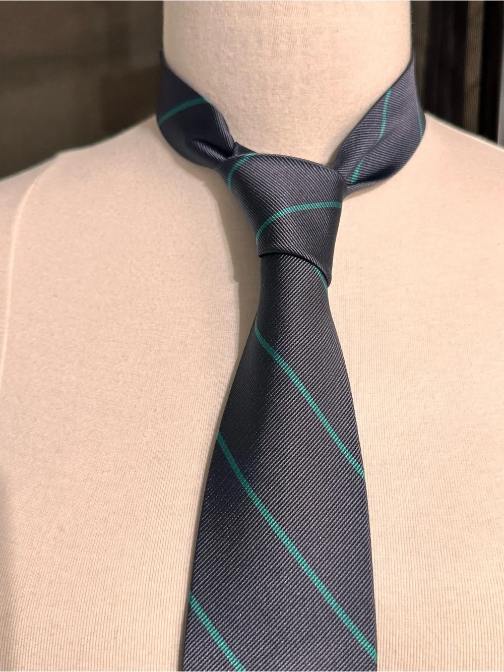 Classic Men's Navy Tie with Teal Stripe j crew